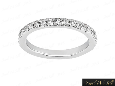 Pre-owned Jewelwesell Natural 1.00ct Round Diamond Pave Set Eternity Band Wedding Ring 18k Gold F Vs2 In I