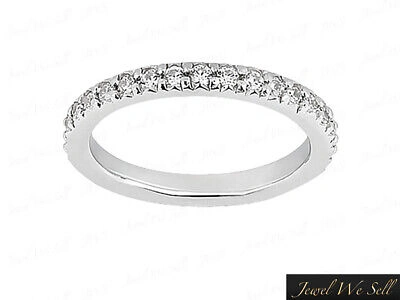 Pre-owned Jewelwesell Natural 1.00ct Round Diamond Pave Set Eternity Band Wedding Ring 18k Gold F Vs2 In I