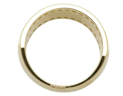 Pre-owned Jewelry Unlimited Men's 14k Yellow Gold Genuine Vs2 Diamond Channel Cross Band Ring 1.0ct 10mm