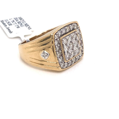 Pre-owned Handmade 10k Yellow Gold 1.75 Ct Diamond Men's Ring, 11.5g, Size 10, S15311