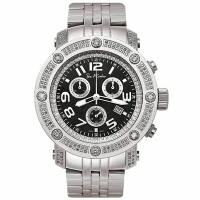 Pre-owned Joe Rodeo Men's Diamond Watch  Apollo Iapo5 1.7 Ct Black Gloss Dial In White
