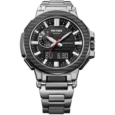 Pre-owned Casio Prx-8001yt-7jf Pro Trek Manaslu Radio Wave Solar Men's Silver