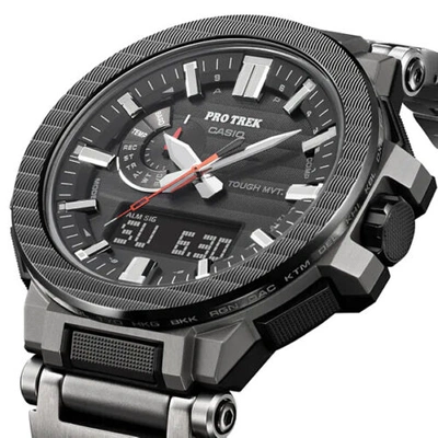 Pre-owned Casio Prx-8001yt-7jf Pro Trek Manaslu Radio Wave Solar Men's Silver