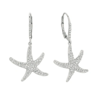 Pre-owned Morris 1.20 Carat Natural Diamond Starfish Earrings Si 14k White Gold