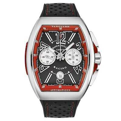 Pre-owned Franck Muller Men's Vanguard Racing' Black Dial Chronograph Automatic 45ccblkred