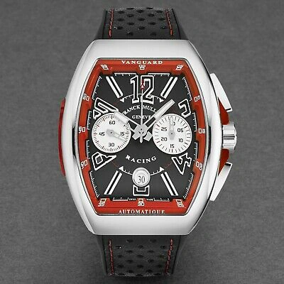 Pre-owned Franck Muller Men's Vanguard Racing' Black Dial Chronograph Automatic 45ccblkred