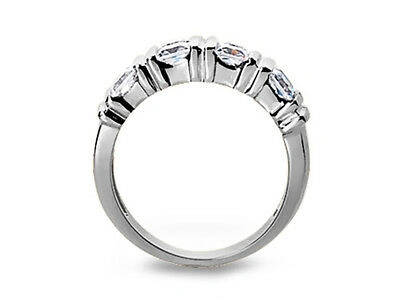 Pre-owned Jewelwesell 2.32ct Diamond Wedding Band Ring 18kt White Gold Princess Cut Channel Set I Si2