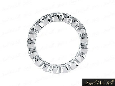 Pre-owned Jewelwesell 2.10ct Round Diamond Half Bezel Eternity Wedding Band Ring 950 Platinum Si1 In G