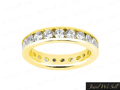 Pre-owned Jewelwesell 2.40ct Round Diamond Channel Set Eternity Band Wedding Ring 10k Gold G-h I1 In Gh