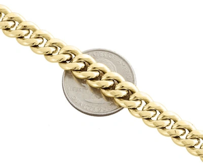 Pre-owned Jfl Diamonds & Timepieces Real 10k Yellow Gold Hollow Miami Cuban Link Bracelet 8.50mm Box Clasp 9 Inch