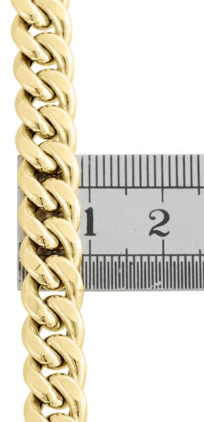 Pre-owned Jfl Diamonds & Timepieces Real 10k Yellow Gold Hollow Miami Cuban Link Bracelet 8.50mm Box Clasp 9 Inch