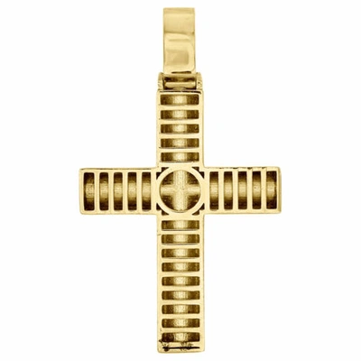 Pre-owned Jfl Diamonds & Timepieces 10k Yellow Gold Round Diamond Prong Set Cross Pendant 1.80" Mens Charm 2.55 Ct. In White