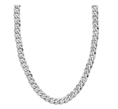 Pre-owned Roy Rose Jewelry Curb Link Chain Necklace - 14k White Gold - Flat Beveled Edge - 7 In-26 In