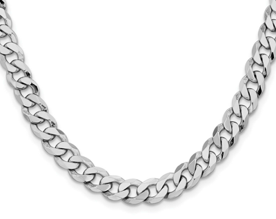 Pre-owned Roy Rose Jewelry Curb Link Chain Necklace - 14k White Gold - Flat Beveled Edge - 7 In-26 In
