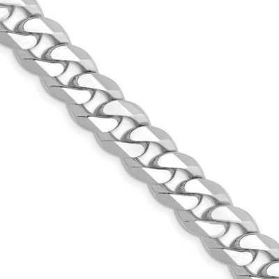 Pre-owned Roy Rose Jewelry Curb Link Chain Necklace - 14k White Gold - Flat Beveled Edge - 7 In-26 In