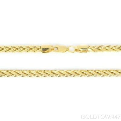 Pre-owned Gold Town Men's 14k Yellow Gold Lightweight 4.1mm Round Wheat Chain Necklace, 20" 22" 24"