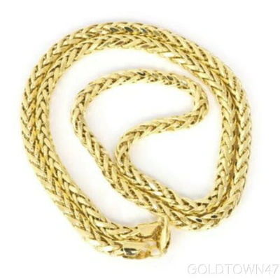 Pre-owned Gold Town Men's 14k Yellow Gold Lightweight 4.1mm Round Wheat Chain Necklace, 20" 22" 24"