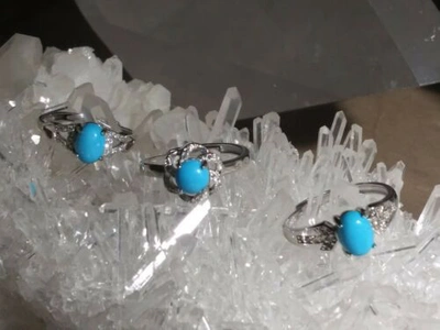 Pre-owned Sterling Huge Wholesale Lot 200  Silver Rings With Turquoise And Cubic Zirconia