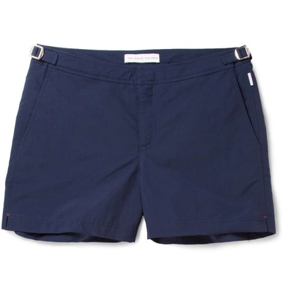 Shop Orlebar Brown Setter Slim-fit Short-length Striped Swim Shorts In Blue