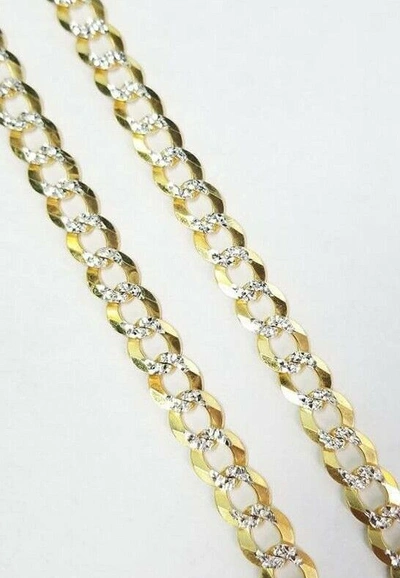 Pre-owned Miami Cuban Real 10k Yellow Gold Cuban Link Chain Necklace Diamond Cut 24' 9mm Flat