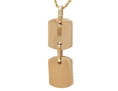 Pre-owned Jewelry Unlimited Double Dog-tag Egl Certified Vvs 7ct Real Diamond Pendant 10k Rose Gold 2.5" In I-j