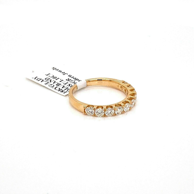 Pre-owned Handmade 18k Yellow Gold 1.10 Ct Diamond Shared Prong Wedding Band, 3gm, Size 6.75, S1423 In G-h