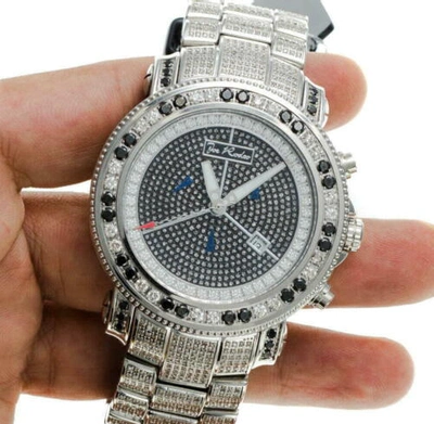 Pre-owned Joe Rodeo Men's Diamond Watch  Junior Jju44 13.25 Ct Illusion Dial In White ; Black
