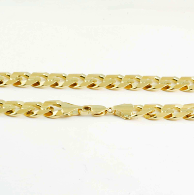 Pre-owned Gd Diamond 118.90gm 14k Yellow Solid Gold Men's Flat Cuban Necklace Heavy Chain 26" 13.50mm In No Stone