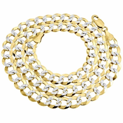 Pre-owned Jfl Diamonds & Timepieces Real 10k Yellow Gold Solid Diamond Cut Cuban Link Chain 9.50mm Necklace 20-30"