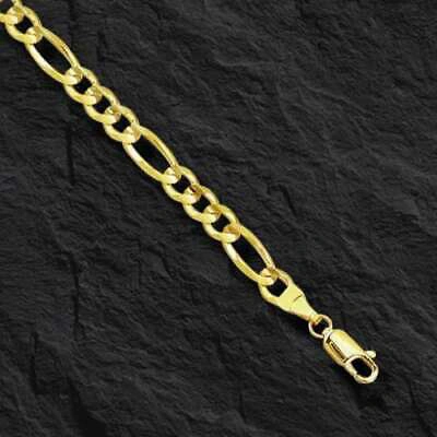 Pre-owned R C I 14k Yellow Gold 22" Solidfigaro Curb Link Chain/necklace 4.5mm 16 Grams In No Stone