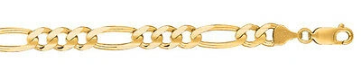 Pre-owned R C I 14k Yellow Gold 22" Solidfigaro Curb Link Chain/necklace 4.5mm 16 Grams In No Stone