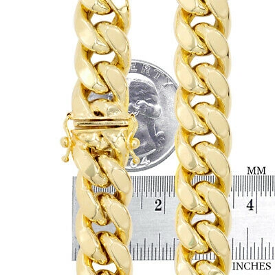 Pre-owned Nuragold 10k Yellow Gold 13mm Mens Miami Cuban Link Italian Chain Bracelet Box Clasp 8.5"