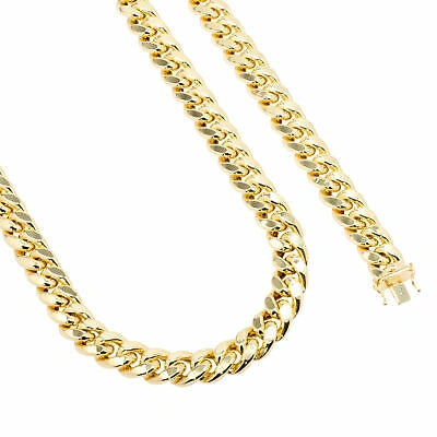Pre-owned Nuragold 10k Yellow Gold 13mm Mens Miami Cuban Link Italian Chain Bracelet Box Clasp 8.5"