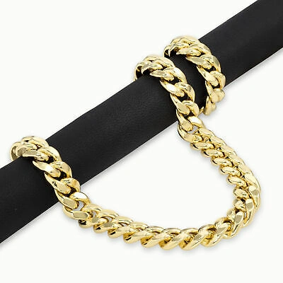 Pre-owned Nuragold 10k Yellow Gold 13mm Mens Miami Cuban Link Italian Chain Bracelet Box Clasp 8.5"