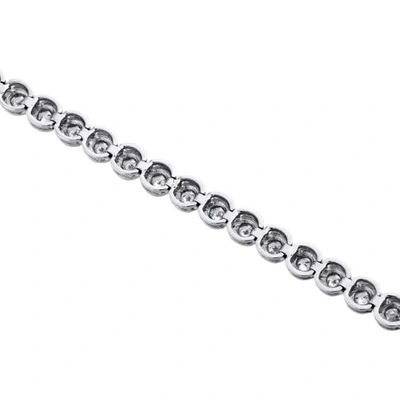 Pre-owned Jfl Diamonds & Timepieces 10k White Gold Round Diamond Crown Set Solitaire Prong Set 7" Bracelet 2.07 Ct.