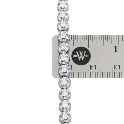 Pre-owned Jfl Diamonds & Timepieces 10k White Gold Round Diamond Crown Set Solitaire Prong Set 7" Bracelet 2.07 Ct.