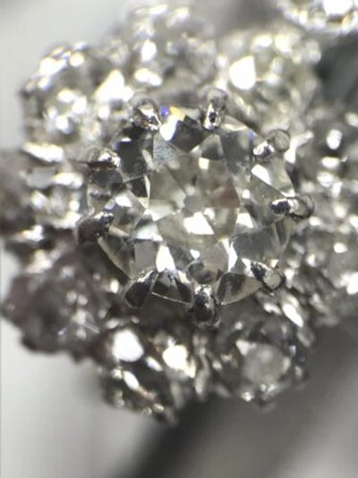 Pre-owned Navid Jewelry Inc Drop Dangle Round Diamond Earring Old Mine Halo White Gold In F