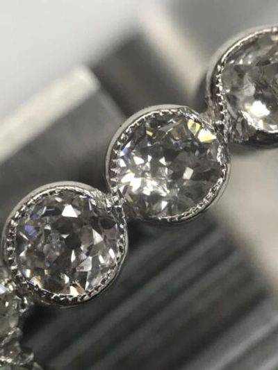 Pre-owned Navid Jewelry Inc Drop Dangle Round Diamond Earring Old Mine Halo White Gold In F