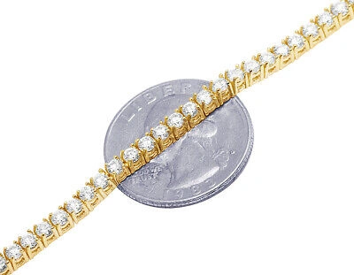 Pre-owned Jewelry Unlimited 8 Pointer 10 3/4 Ct Real Diamond 4 Prong Set Tennis Chain Necklace 10k Gold 3... In G-h