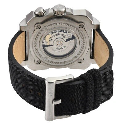 Pre-owned Gv2 By Gevril Men's 4540 Xo Submarine Swiss Automatic Sw200 Black Canvas Watch