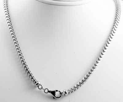 Pre-owned Gd Diamond 3.6mm 22" 45.70 Gm Solid 14k Gold White Men's Women's Franco Chain Necklace