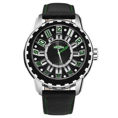 Pre-owned Dewitt Men's 'academia Slide' Black Dial Black Titanium Bezel Ac.sld.002 Rpb