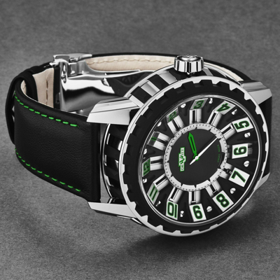 Pre-owned Dewitt Men's 'academia Slide' Black Dial Black Titanium Bezel Ac.sld.002 Rpb