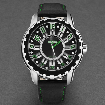Pre-owned Dewitt Men's 'academia Slide' Black Dial Black Titanium Bezel Ac.sld.002 Rpb