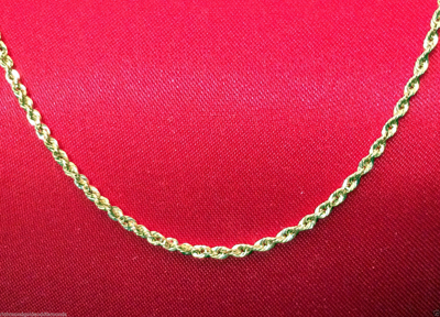 Pre-owned Rope Chain Clearance 10k Real Yellow Gold Necklace  4mm 24 Inches 28 Grams