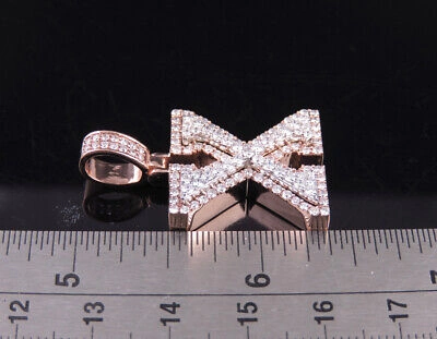 Pre-owned Jewelry Unlimited Custom Letter X Initial Diamond 3d Pendant Charm 10k Two Tone Gold 1.7 Ct 1.5" In G-h