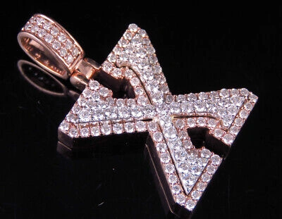 Pre-owned Jewelry Unlimited Custom Letter X Initial Diamond 3d Pendant Charm 10k Two Tone Gold 1.7 Ct 1.5" In G-h