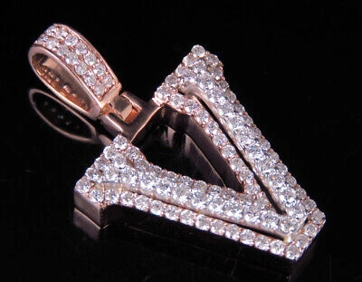 Pre-owned Jewelry Unlimited Custom Letter V Initial Diamond 3d Pendant Charm 10k Two Tone Gold 1 3/4 Ct 1.5" In G-h