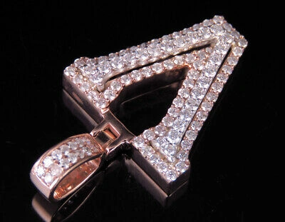 Pre-owned Jewelry Unlimited Custom Letter V Initial Diamond 3d Pendant Charm 10k Two Tone Gold 1 3/4 Ct 1.5" In G-h