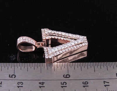 Pre-owned Jewelry Unlimited Custom Letter V Initial Diamond 3d Pendant Charm 10k Two Tone Gold 1 3/4 Ct 1.5" In G-h